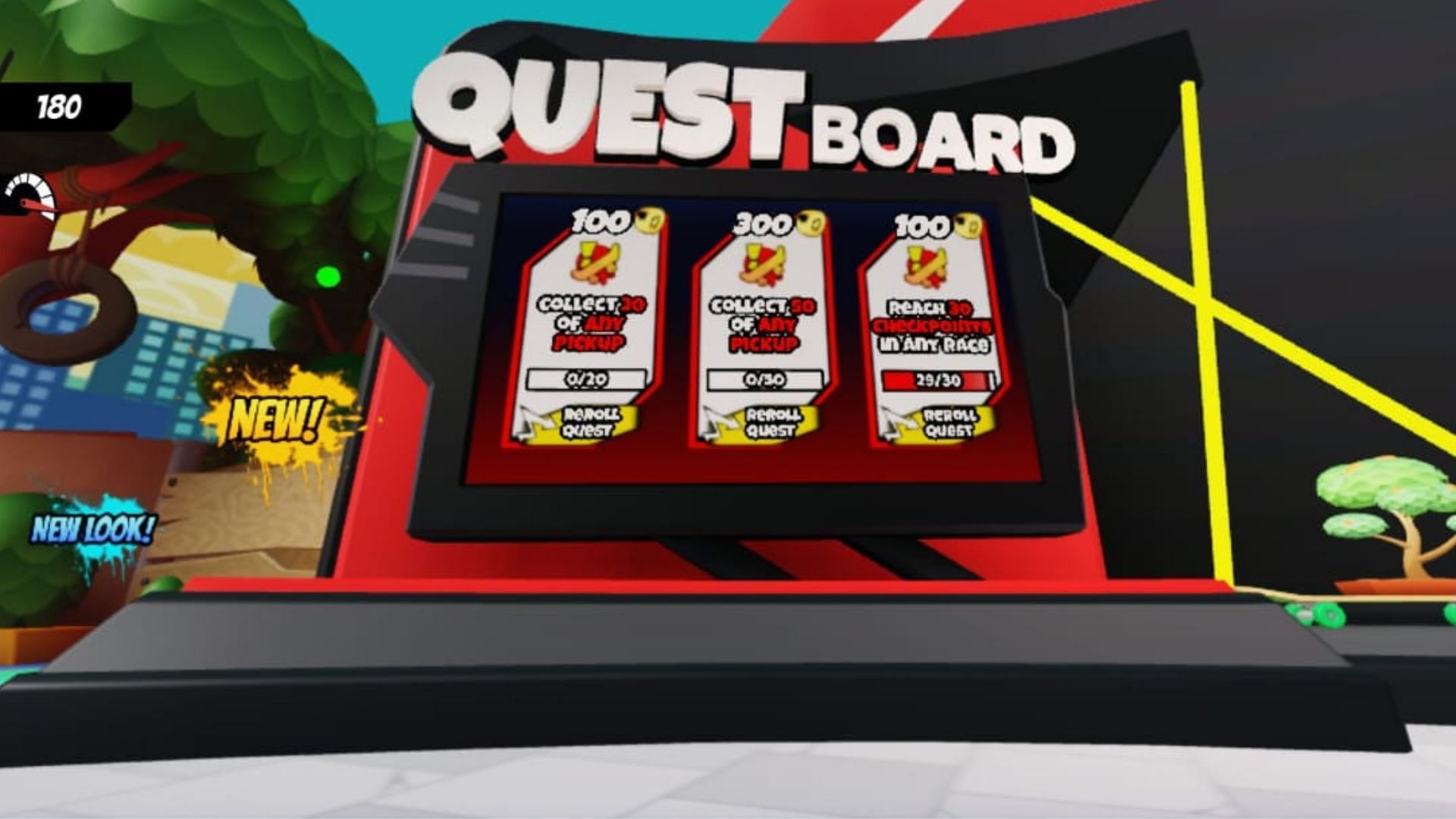 The Quest Board in Skate Obby (Image via Roblox)